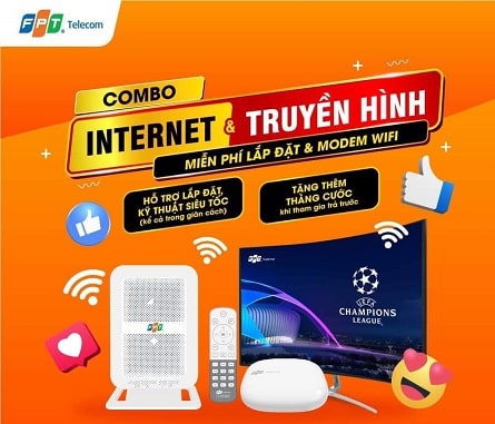 Combo internet và truyền hình cáp FPT - Gói cước thông dụng hộ gia đình đăng ký nhiều nhất 2022 2 Ưu đãi lắp đặt combo internet và truyền hình cáp FPT